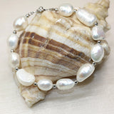 Natural Irregular Pearl Beads Strand Bracelets with High Clasp Jewelry