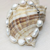 Natural Irregular Pearl Beads Strand Bracelets with High Clasp Jewelry