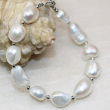 Natural Irregular Pearl Beads Strand Bracelets with High Clasp Jewelry