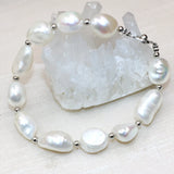 Natural Irregular Pearl Beads Strand Bracelets with High Clasp Jewelry