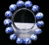 12-14mm Clear Dumortierite Crystal Beads Bracelet