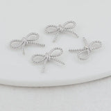 14K Brass Bowknot Connect Charms Bracelet Necklace Jewelry Findings