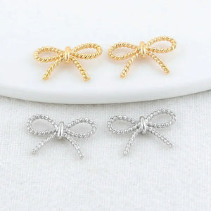 14K Brass Bowknot Connect Charms Bracelet Necklace Jewelry Findings