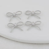 14K Brass Bowknot Connect Charms Bracelet Necklace Jewelry Findings