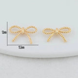 14K Brass Bowknot Connect Charms Bracelet Necklace Jewelry Findings