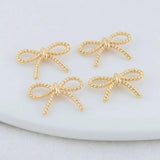 14K Brass Bowknot Connect Charms Bracelet Necklace Jewelry Findings