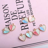 80Pcs Glazing KC Alloy Love Heart Pendants Charms Findings Accessoires