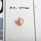 80Pcs Glazing KC Alloy Love Heart Pendants Charms Findings Accessoires