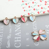 80Pcs Glazing KC Alloy Love Heart Pendants Charms Findings Accessoires