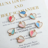 80Pcs Glazing KC Alloy Love Heart Pendants Charms Findings Accessoires