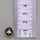 50Pcs Bee Enamel Charms for DIY Jewelry Accessories