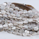B Coin Freshwater Pearl Loose Pearl Strand 12x15mm Promotion Beads