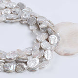 B Coin Freshwater Pearl Loose Pearl Strand 12x15mm Promotion Beads