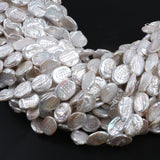 B Coin Freshwater Pearl Loose Pearl Strand 12x15mm Promotion Beads