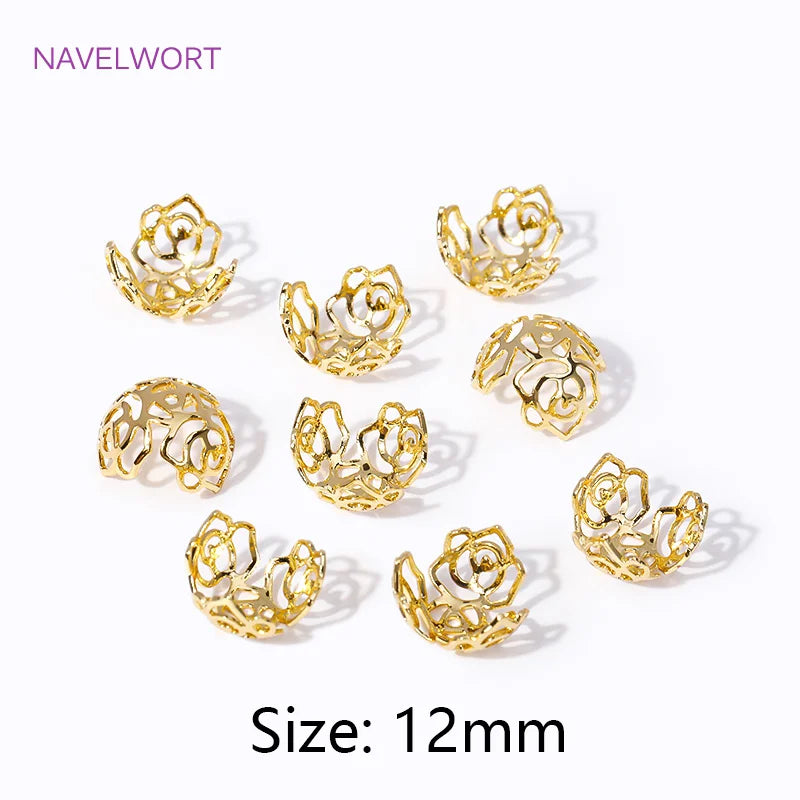 18K Plated Brass Filigree Bead Cap Large Beads Caps