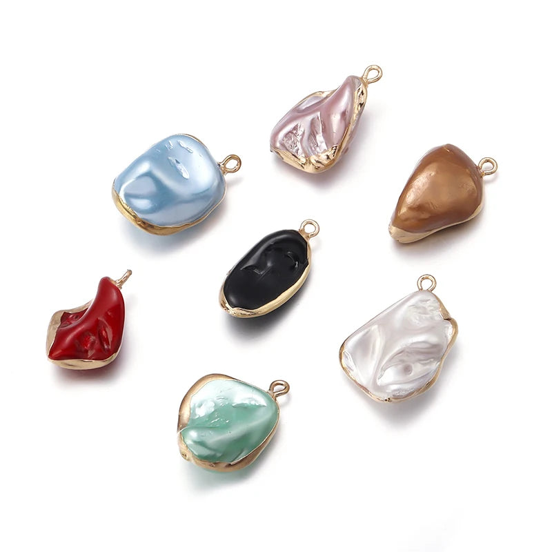 12-16mm Shell Pendant 5pcs Multicolor Irregular Accessory for Necklace Bracelet