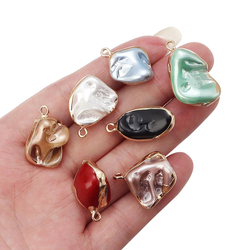 12-16mm Shell Pendant 5pcs Multicolor Irregular Accessory for Necklace Bracelet
