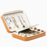 Portable Leather Jewelry Box Travel Storage Case Organizer