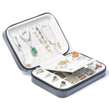 Portable Leather Jewelry Box Travel Storage Case Organizer