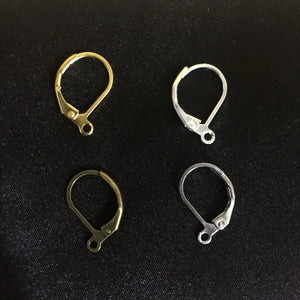 Copper Metal Earring Clasps Ear Hooks Jewelry Findings 200PCS