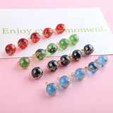 Colorful Round Glass Crystal Charms DIY Jewelry Findings Earring Bracelet