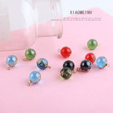 Colorful Round Glass Crystal Charms DIY Jewelry Findings Earring Bracelet
