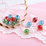 Colorful Round Glass Crystal Charms DIY Jewelry Findings Earring Bracelet