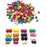 12/17mm Wooden Barrel Beads Colored Round DIY Jewelry Kids Toys Furniture