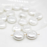 20Pcs Flat Baroque Natural Shell Imitate Pearl Loose Beads Charms
