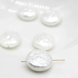 20Pcs Flat Baroque Natural Shell Imitate Pearl Loose Beads Charms