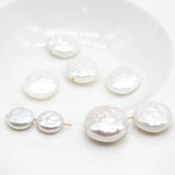 20Pcs Flat Baroque Natural Shell Imitate Pearl Loose Beads Charms