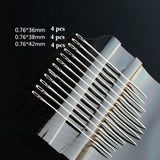 36pcs Self Threading Needle Sewing Stainless Steel DIY Jewelry
