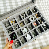 12/24 Grid Jewelry Carrying Cases Earring Necklace Bracelet Ring Display