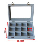 12/24 Grid Jewelry Carrying Cases Earring Necklace Bracelet Ring Display