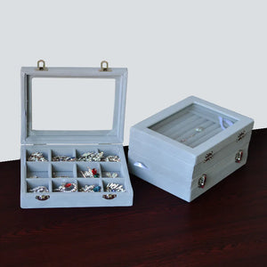12/24 Grid Jewelry Carrying Cases Earring Necklace Bracelet Ring Display