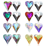 Crystal Heart Pendant Glass Beads for Jewelry Making DIY Earrings Necklace
