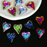Crystal Heart Pendant Glass Beads for Jewelry Making DIY Earrings Necklace