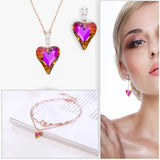 Crystal Heart Pendant Glass Beads for Jewelry Making DIY Earrings Necklace
