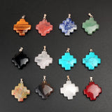12/24PCS Multilayer Cross Stone Necklace Chakra Pendant for Women