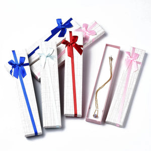 Bowknot Jewelry Cardboard Box Random Mixed for Necklaces Earrings Rings