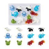 24pcs Lampwork Animal Beads Octopus/Whale/Sheep/Frog/Goldfish for DIY Crafts