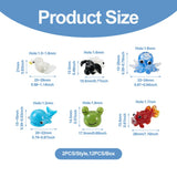 24pcs Lampwork Animal Beads Octopus/Whale/Sheep/Frog/Goldfish for DIY Crafts