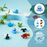 24pcs Lampwork Animal Beads Octopus/Whale/Sheep/Frog/Goldfish for DIY Crafts
