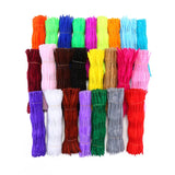 12*300mm Plush Stick Chenille Pipe Cleaners Kids Puzzle DIY Supplies