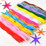 12*300mm Plush Stick Chenille Pipe Cleaners Kids Puzzle DIY Supplies