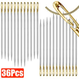 Self-Threading Sewing Needles Stainless Steel DIY Punch Needle Threader
