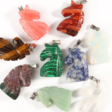 Natural Stone Unicorn Pendant Malachite Turquoise Opal Aventurine Healing