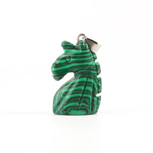 Natural Stone Unicorn Pendant Malachite Turquoise Opal Aventurine Healing