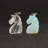 Natural Stone Unicorn Pendant Malachite Turquoise Opal Aventurine Healing