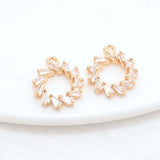 14K Brass Zircon Round Charms Pendants DIY Jewelry Supplies